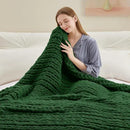 Chunky Knit Throw Blanket, 50''*60'' Knitted Throw Chenille Yarn for Bed Couch, Handmade Grass Green Crochet Big Thick Blanket, Machine Washable Cute Comfy Blanket for Home Decor by CozyNest Decor