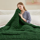 Chunky Knit Throw Blanket, 40''*50'' Knitted Throw Chenille Yarn for Bed Couch, Handmade Grass Green Crochet Big Thick Blanket, Machine Washable Cute Comfy Blanket for Home Decor by CozyNest Decor
