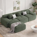 122" Modern L Shaped Modular Sectional Sofa, Boneless Couches for Living Room with Ottoman,4 Seater Convertible Chenille Cloud Couch Sofa Set, No Assembly Required, Green 1 PCS by CozyNest Decor