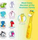 Brusheez Kids’ Electric Toothbrush Set - Safe & Effective for Ages 3+ - Parent Tested & Approved with Gentle Bristles, 2 Brush Heads, Rinse Cup, 2-Minute Timer, & Storage Base (Jovie The Giraffe) by TinyTreasures Baby Boutique