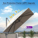 PURPLE LEAF 9 FT Cantilever Patio Umbrella Outdoor Aluminum Offset Square Umbrella with 3 Years Fade Resistance Recycled Fabric and 360-degree Rotation for Deck Pool Garden, Ash Mocha by GreenHaven Gardens