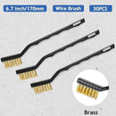 Jeffbaubl 30 Pieces Mini Wire Brush,6.7 Inch Brass Brush,Curved Handle Masonry Brushes Wire Bristle,Wire Brushes Scratch Brush for Cleaning Welding Slag and Rust Tool by CozyNest Decor