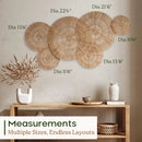 CHI AN HOME Wicker 23 Inch Jute Wall Decor Baskets, Set of 6 Extra Large Woven Jute Wall Plates, 23",21",15",13",12,10", Decorative Baskets for Wall Arts, Wall Hanging for Bedroom, Living Room, Office by GreenHaven Gardens