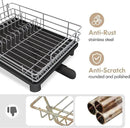 BOOSINY Stainless Steel Dish Drainers Drying Rack for Kitchen Counter with Automatic Drainage, 1 Tier Rust Proof Metal, Space Saving, Modern Aesthetic, Compact Plates Strainers,Gray by CozyNest Decor