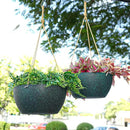 13 Inch 2 Pack Large Hanging Planters for Indoor Outdoor Plants, Plastic Hanging Basket Pots for House Plants Flowers, Black Speckles by GreenHaven Gardens