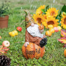 Topadorn Fall Garden Gnome Figurine Sitting on Pumpkin Statue Autumn Harvest Garden Gnomes Statue Figurine for Patio Yard Lawn Porch Decoration, Happy Fall by CozyNest Decor