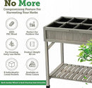 VegTrug 8 Pocket Herb Garden, Wooden Herb Planter with Herb Snips, Gray Wash by GreenHaven Gardens