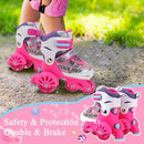 Sowume Adjustable Roller Skates for Girls and Women, All 8 Wheels of Girl's Skates Shine, Safe and Fun Illuminating for Kids by TinyTreasures Baby Boutique