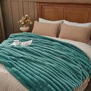 NEWCOSPLAY Faux Fur Twin Blanket Light Teal 3D Ribbed Plush Thick Warm Blanket for Couch Sofa Bed 850GSM (Light Teal Ribbed, Twin(60"x80")) by CozyNest Decor