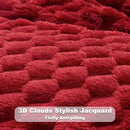 NEWCOSPLAY Super Soft King Blanket Red Premium Silky Flannel Fleece 3D Clouds Stylish Jacquard Lightweight Bed Blanket All Season Use 350GSM (Red, King(90"x110")) by CozyNest Decor
