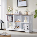 Farmhouse 6 Cube Bookshelf, White Storage Organizer Bookcase, Kids Toy Storage Cabinet, Long Bookshelves Storage Organizer Shelf, Wood Display Cabinet Book Shelves for Bedroom,Living Room,Office by CozyNest Decor