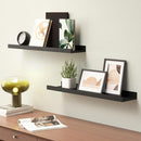 Long Floating Shelves, 2 Set Modern Black Wall Shelf for Bedroom, Nursery Book Shelf with Lip, Picture Ledge Shelf for Living Room Bathroom Kitchen - Black,23.6 In by TinyTreasures Baby Boutique