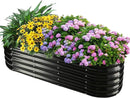 17" Tall Outdoor Garden Raised Garden Bed Kits, 5ft X 2ft Oval,0.8MM Thick Metal Raised Planter Bed/Ground Planter Box for Variety of Flowers,Herbs,Vegetables (Black, 60X24X16.5 Inches) by GreenHaven Gardens