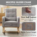 NIOIIKIT Nursery Rocking Chair, Corduroy Upholstered Rocking Chair with Adjustable Footrest, Tufted Rocker Chair with Side Pocket, Glider Rocker for Living Room, Bedroom (Gray Retro) by TinyTreasures Baby Boutique