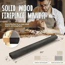 60x8x3 Fireplace Mantel - Handcrafted Hollow Rustic Solid Wood Wall Mounted Floating Shelf with Invisible Heavy Duty Wood Bracket (Weathered Black) by CozyNest Decor