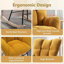 NIOIIKIT Nursery Rocking Chair Teddy Upholstered Glider Rocker Rocking Accent Chair Padded Seat with High Backrest Armchair Comfy Side Chair for Living Room Bedroom Offices (Yellow Teddy) by TinyTreasures Baby Boutique