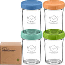 KeaBabies 4pk 8oz Glass Baby Food Containers with Lids - Leak-Proof, Microwavable Small Glass Jars, Baby Purees & Toddler Snack Storage Containers, BPA-Free, Dishwasher & Freezer Safe (Kea) by TinyTreasures Baby Boutique