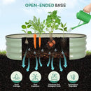 Galvanized Raised Garden Bed - 4×2×1ft (2 Packs) Planter Raised Beds for Gardening | Oval Metal Garden Planter Box with Safety Edging and Gloves for Vegetables Fruits Flower - AvocadoGreen by GreenHaven Gardens