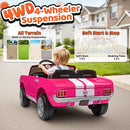 24V 2 Seater Ride on Toys, Licensed Shelby Cobra Kids Power Car Wheeler Ride On Toy w/ 2WD/4WD Switchable, Remote Control, 19" Spacious Seat, 4 Spring Suspension, Music, Bluetooth by TinyTreasures Baby Boutique
