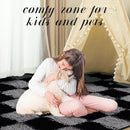Super Soft Rug for Bedroom, 5x7 Ft Grey and Black Area Rug Classic Checkered Shaggy Rug Anti-Skid High Pile Soft Fluffy Fuzzy Carpet for Living Room Bedroom Kids Room Nursery, Dorm Home Decor by TinyTreasures Baby Boutique