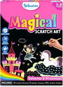 Skillmatics Scratch Art Book for Kids - Unicorns & Princesses, Craft Kits & Supplies, 30+ Scratch Stickers, Travel Toys, DIY Kit, Gifts for Girls & Boys Ages 3, 4, 5, 6, 7, 8 by TinyTreasures Baby Boutique