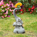 Elephant Sunflower Garden Decor, 14.3" Solar Large Garden Statue, Outdoor Yard Decor, Gifts for Mom, Grandma by GreenHaven Gardens