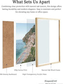 HesenDot Natural OAK Wood Framed Italian Positano Beach Wall Art,12x16in Amalfi Coast Canvas Wall Print,Summer Coastal Landscape Poster Wall Decor for Living Room,Bedroom,Office Gallery Set of 1 by CozyNest Decor