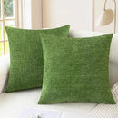 CaliTime Throw Pillow Covers Decorative 16 X 16 Inches Pack of 2 Cozy Chenille Cushion Cases for Couch Sofa Bed Living Room Home Forest Green by CozyNest Decor