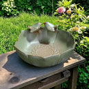 Bird Bath for Outside on Ground, 10 in Ceramic Birds Bath Bowl, Handmade Ground Bird Feeders and birdbath for Outdoors for Outdoors, Garden, Tabletop, Balcony and Lawn (Big - deep) by GreenHaven Gardens