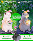 Vermeyen Solar Garden Statues Outdoor Decor-Yard Decorations for Patio,Balcony,Backyard,Lawn Ornaments-Easter Bunny Figurines with LED Light-Unique Birthday Gardening Gifts for Women,Mom,Grandma by CozyNest Decor