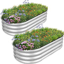 1MORE Galvanized Raised Garden Bed- Planter Garden Boxes Outdoor, Raised Beds for Gardening, 4x2x1ft Metal Garden Bed Kit for Vegetables Flower, Planter Raised Beds with Tools.Silver-2pack by GreenHaven Gardens