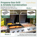 Captiva Designs Propane Gas Griddle Grill Combo with Porcelain-Enameled Cast Iron Grate & Cast Iron Pan, Dual BBQ Grill With Flat Top Griddle for Outdoor Kitchen & Backyard Barbecue,696 SQIN Cook Area by GreenHaven Gardens
