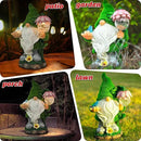 Garden Gnome Statue - Funny Gnome Decoration Hold Flower with Solar Crackle Glass Globe Lights, Resin Gnome Figurine Ornament for Patio Yard Lawn Porch Outdoor Decor by GreenHaven Gardens