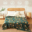 Cotton Throw Blanket Ultra Soft Bed Throw Reversible Queen Size Blanket for Bed Farmhouse Decor Sofa Cover Multifunctional use (60"x80",01-Cute Bird) by CozyNest Decor