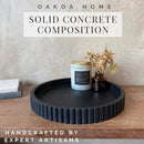 OAKOA Concrete Black Tray for Coffee Table - Round Black Decorative Tray for Table Decor - Bandejas Decorativas para La Sala - Coffee Table Centerpiece by CozyNest Decor