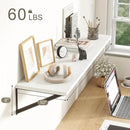 Fun Memories 40 Inch Floating Shelves, 10 Inch Deep Wall Shelf, 40 x 10 Floating Shelf Set of 2, White Wood Floating Shelf Wall Mounted, Large Kitchen Living Room Bedroom Storage Shelves by CozyNest Decor