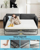 Queen Size Pull Out Sofa Bed, Convertible Sleeper Sofa Couch with Pullout Bed, 2 in 1 Sofa Bed Couch with Memory Foam Mattress for Living Room Office, Space-Saving, Dark Grey by CozyNest Decor