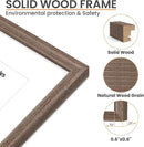 upsimples 11x14 Picture Frame, Natural Solid Wooden Picture Frames, Display 8x10 with Mat or 11 x 14 Without, Vertical or Horizontal Wall Hanging, 1 Pack, Brown by CozyNest Decor