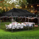 COBIZI 10x20 Heavy Duty Pop up Canopy Tent Easy Up Commercial Outdoor Canopy Wedding Party Tents for Parties All Season Wind & Waterproof Gazebo with Roller Bag,Black(Frame Thickened) by GreenHaven Gardens