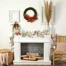Lvydec Fall Maple Leaves Garland Decoration - 5.8ft Artificial Fall Foliage Garland with White Pumpkins Autumn Decor for Halloween Thanksgiving Home Table Decor (White) by CozyNest Decor