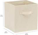 Amazon Basics Collapsible Fabric Storage Cubes Organizer with Handles, Sturdy, Beige, 10.5-x-10.5-x-11-inch, Pack of 6 by CozyNest Decor