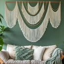 Flber Large Macrame Wall Hanging – Boho Yarn Art Garland with Tassels and Beads, Handmade Rope Decor for Nursery, Party, Wedding, Bedroom, Fireplace Mantel, or Photo Backdrop 57" W x 41" L by CozyNest Decor