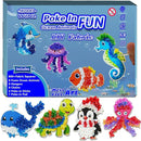 JRD&BS WINL Magical Ocean Animal Poke Art - Dolphin, Jellyfish, Seahorse, Turtle, Octopus | No-Mess Craft Kit for Kids 4-9 | Marine Biology Learning Toy | Creative Gift for Preschoolers by TinyTreasures Baby Boutique