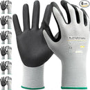 6-Paris Medium Work Gloves for Men and Women, Nitrile Coated Safety Protective Gloves with Grip, Ideal for Gardening, Warehouse, Mechanic, Light Duty Construction Work by GreenHaven Gardens