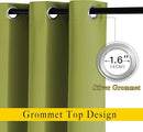 NICETOWN Room Darkening Window Panels - (52 inches Width, Fresh Green, Double Pieces) Holiday Decor Thermal Insulated Curtains 120 inches Length for Kids Bedroom by TinyTreasures Baby Boutique