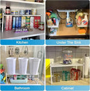 11'' Wide Expandable Cabinet Shelf Organizer Rack Adjustable Length 14''-26'' Pantry Shelf Spice Rack Heavy Duty Nonslip Kitchen Counter Storage Shelves Pantry Cupboard Under Sink Countertop White by CozyNest Decor