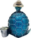 Turtle Fishing Decor, Summer Garden Statues, Nautical Coastal Beach Decorations, Home Office Decor Gifts, Bookshelf Desk Bathroom Tabletop Statue Ornament (Turtle Fishing) by CozyNest Decor