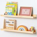 Picture Ledge Shelf for Wall, 24 inch Solid Pine Wood Nursery Book Shelves 2 Packs, Floating Ledge Shelves for Kids' Room Bedroom Bathroom Living Room Photo Frames Office Nursey Wall Decor, Natural by TinyTreasures Baby Boutique