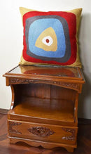 Kandinsky Modern Pillow Cover - Ruby Abstract Pillowcase Farmhouse Chair Contemporary Cushion Outdoor Pillowsham Mid Century Handmade Wool Size 18x18 by CozyNest Decor