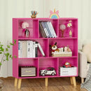 LEYAOYAO Bookshelf,3 Tier Book Shelf with Legs,Pink Modern Bookshelf,Large Freestanding Open Modern Bookshelves,Display Bookcases Decor Furniture for Nursery